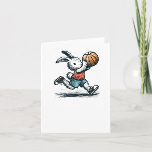 Osterhase Basketball Player - Minimalistisches Tie Karte