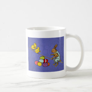 Osterhase bebrütet Eier Illustration Tasse