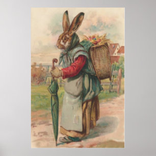 Osterhase Bemaltes Ei Regenschirm Poster