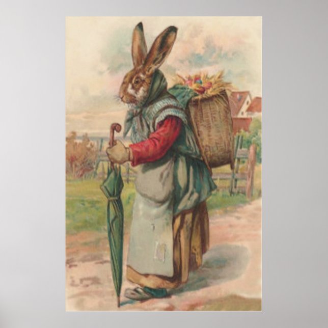 Osterhase Bemaltes Ei Regenschirm Poster (Vorne)