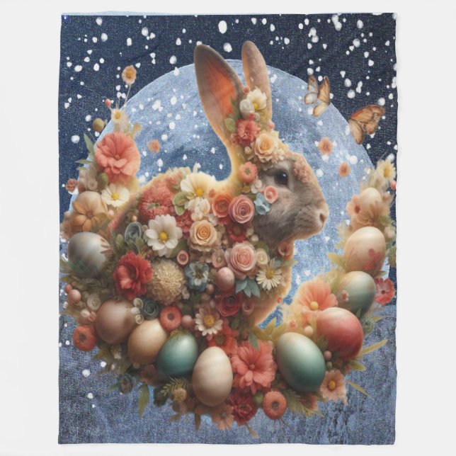 Osterhase Blossom Bunny  Fleecedecke (Vorderseite)