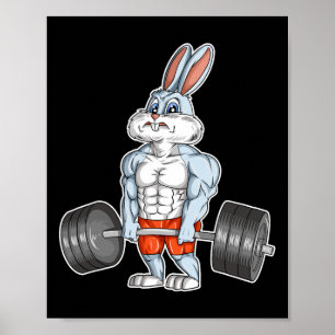 Osterhase Bodybuilding Fitnessstudio Fitness Worko Poster