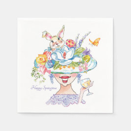 Osterhase Bonnet Hübsche Lady Napkins Serviette