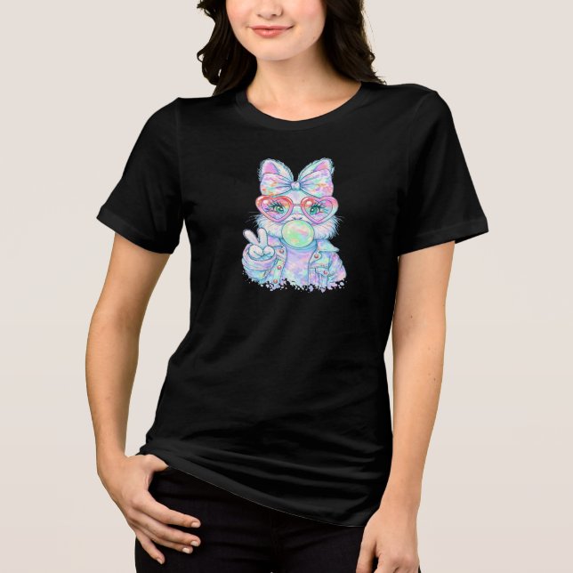 Osterhase Bubble Tri-Blend Shirt (Vorderseite)