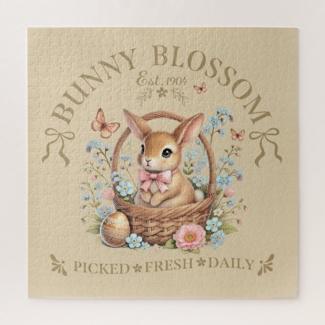 Osterhase Bunny Blossom im Blumenkorb Puzzle (Vertikal)