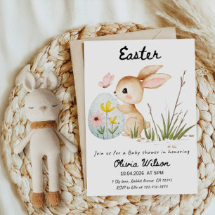 Osterhase & Bunte Eier Baby Shower Party Einladung