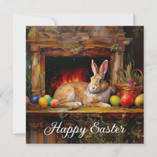 Osterhase Bunte Ostereier Frohe Ostern Feiertagskarte