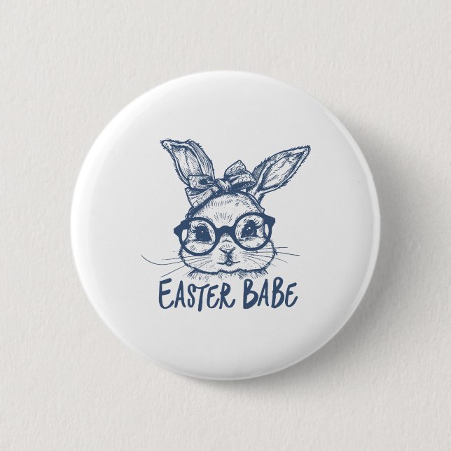 Osterhase Bybe Frohe Ostern  Button (Vorderseite)