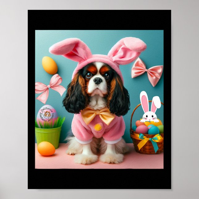 Osterhase Cavalier King Charles Spaniel  Poster (Vorne)