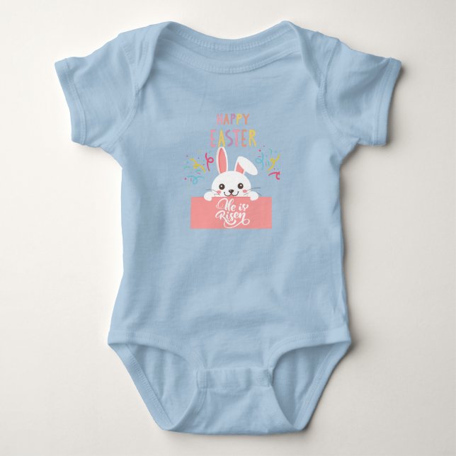 Osterhase, christliches Design Baby Strampler (Vorderseite)