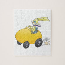 Osterhase, der ein Osterei fährt! .jpg