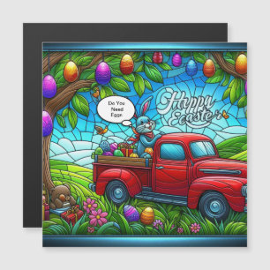 Osterhase, die seinen magischen Staub berühren. Magnetkarte