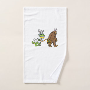 Osterhase Dino Bigfoot Sasquatch Trex Männer Junge Handtuch