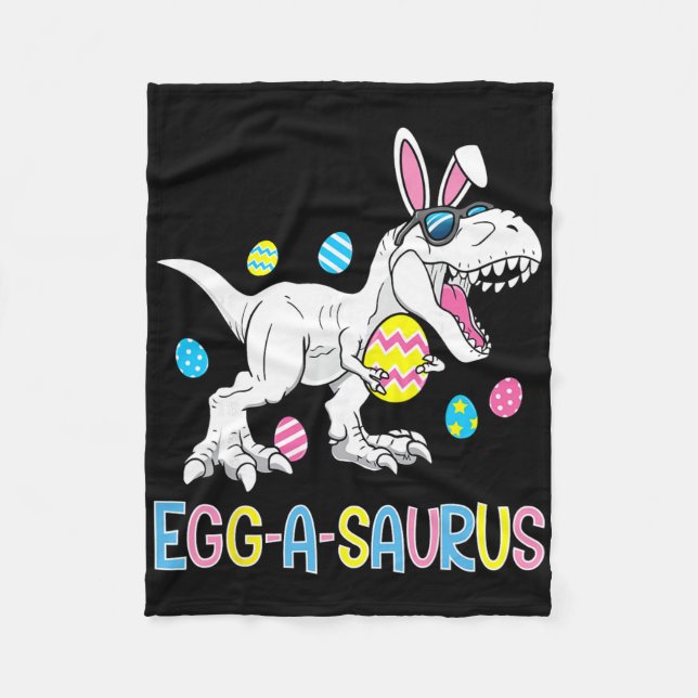 Osterhase Dinosaurier Ei A Saurus Trex Kinder Jung Fleecedecke (Vorderseite)