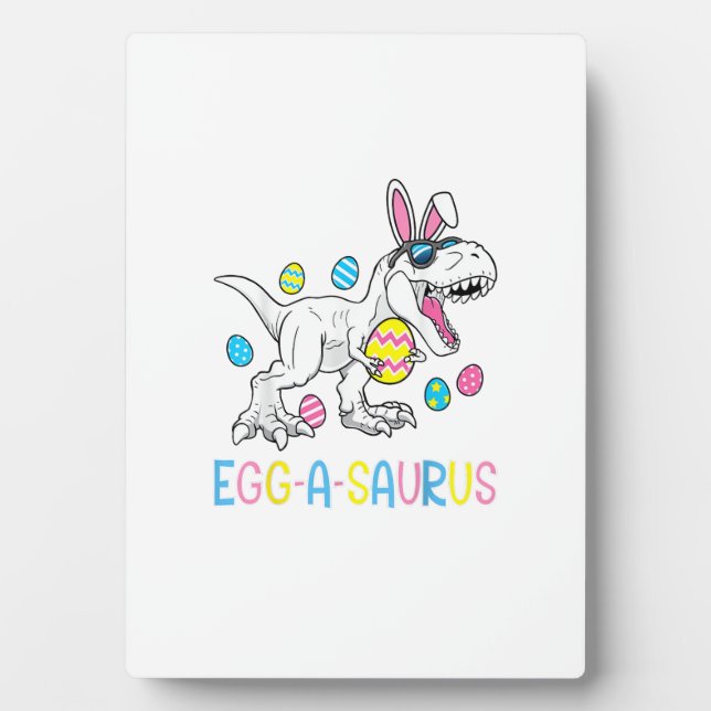Osterhase Dinosaurier Ei A Saurus TRex Kinder Jung Fotoplatte (Vorderseite)