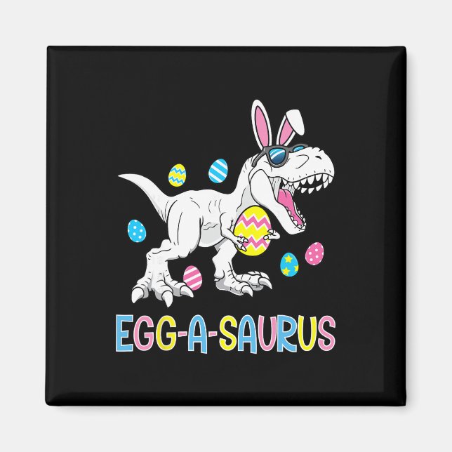 Osterhase Dinosaurier Ei A Saurus Trex Kinder Jung Magnet (Vorne)