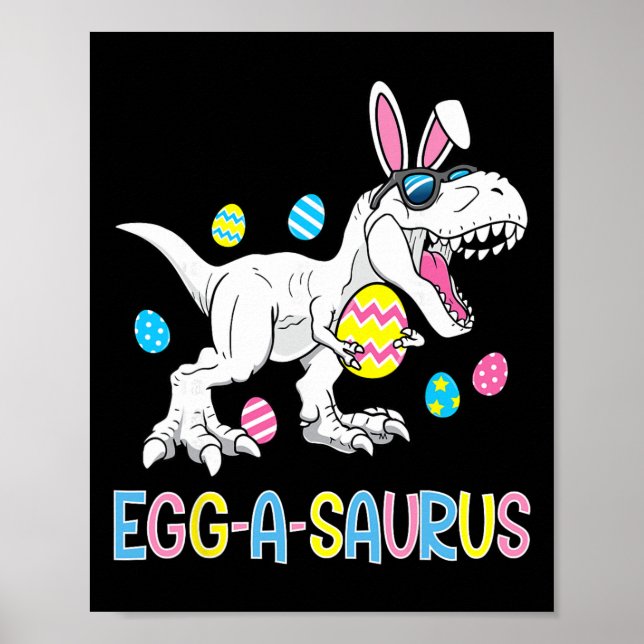 Osterhase Dinosaurier Ei A Saurus Trex Kinder Jung Poster (Vorne)