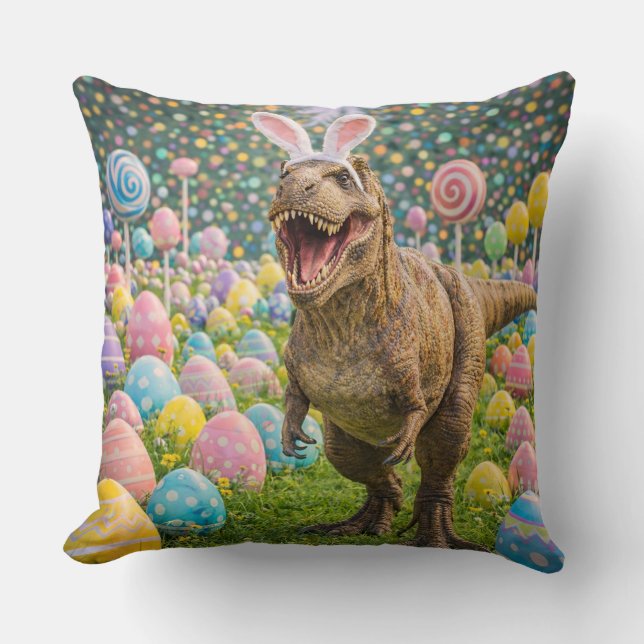 Osterhase Dinosaurier Kissen (Vorderseite)
