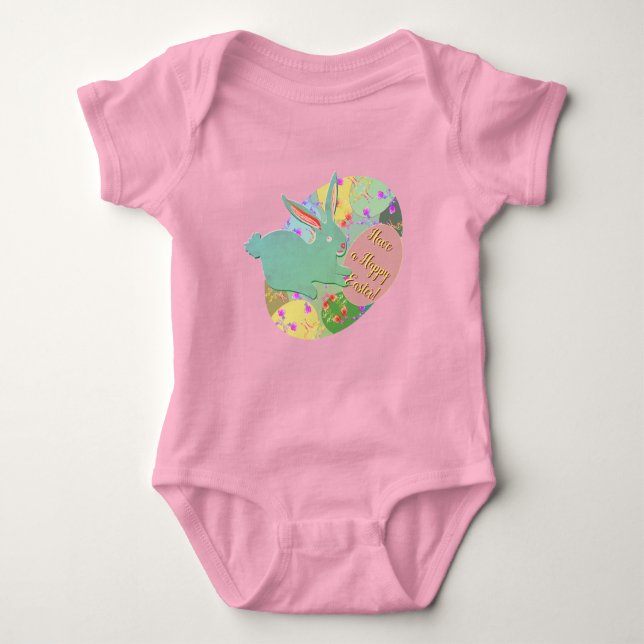 Osterhase Eier T-Shirt Baby Strampler (Vorderseite)