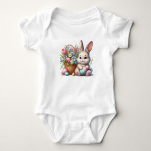 Osterhase, Eier und Blume Baby Strampler