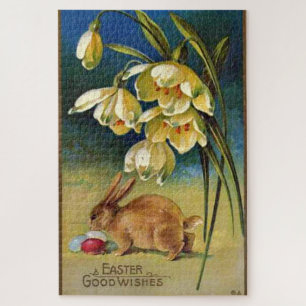 Osterhase, Eier und Schneefälle, Vintag 1910 Puzzle
