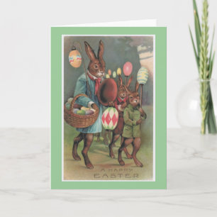 Osterhase & Eierspeise Vintage Grußkarte Feiertagskarte