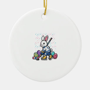Osterhase Eishockey Spieler Eier Hase Jungen Ki Keramik Ornament