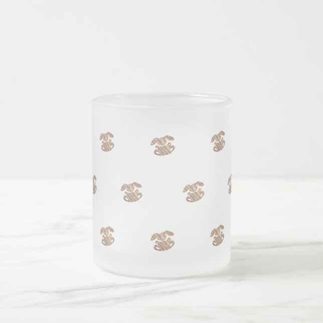 Osterhase Elegantes Gold Look Muster Mattglastasse (Mittel)