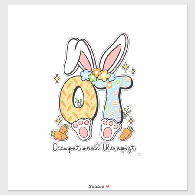 Osterhase Ergotherapie OT OTA Frühling Ot Aufkleber (Blatt)