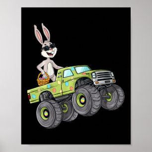 Osterhase fährt Monstertruck Spaß Jungen G Poster