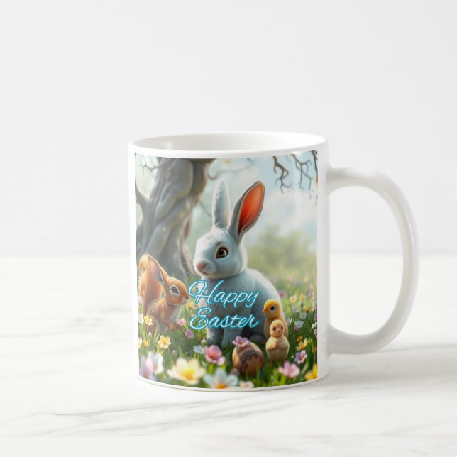 Osterhase Frühjahr Kaffeetasse (Rechts)