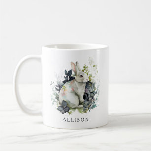 Osterhase Frühling Aquarell Floral Personalisiert Kaffeetasse