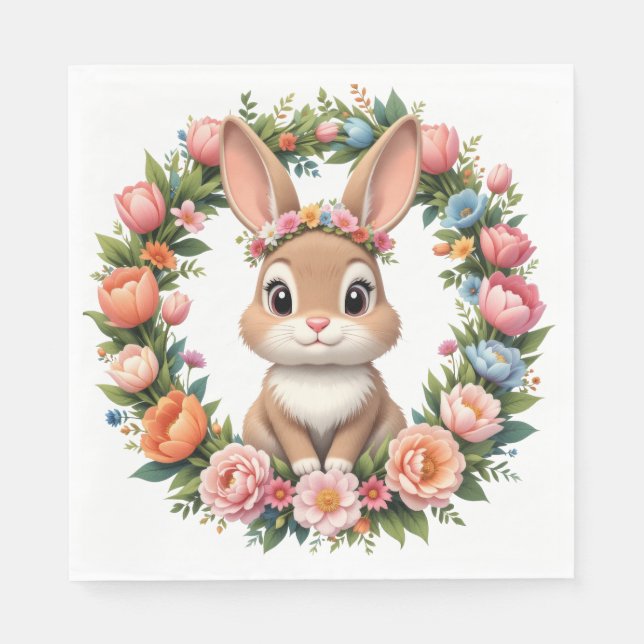 Osterhase Frühling  Serviette (Vorderseite)