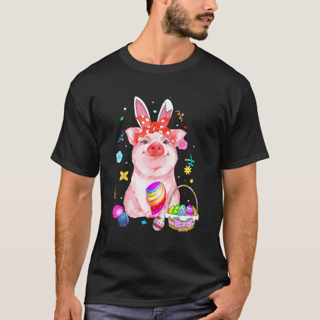 Osterhase Frühlingsschwanz Wildschweineier Jagdkor T-Shirt (Vorderseite)