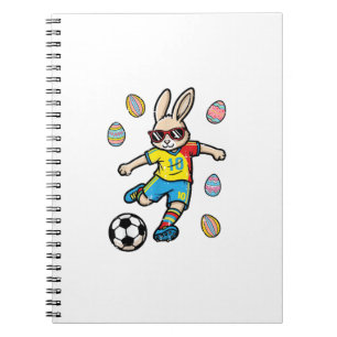 Osterhase Fußball Kick Hase Fußball Jungen Kinder Notizblock