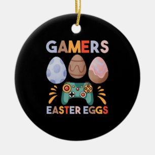 Osterhase Gamer Gaming Junge Liebe Ostereier Keramik Ornament