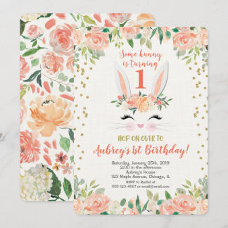 Osterhase Geburtstagseinladung Pfirsiche und Sahne Einladung