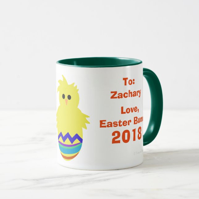 Osterhase Gelbes Küken Eier Name Tasse (VorderseiteRechts)