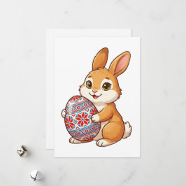 Osterhase Glänzende Grußkarte | Minimalistisch Feiertagskarte