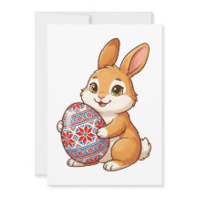 Osterhase Glänzende Grußkarte | Minimalistisch
