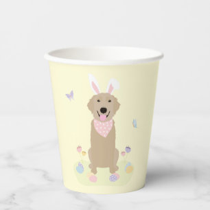 Osterhase Golden Retriever Pappbecher