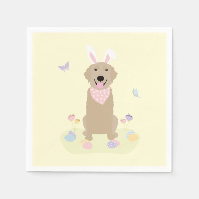 Osterhase Golden Retriever Serviette (Vorderseite)