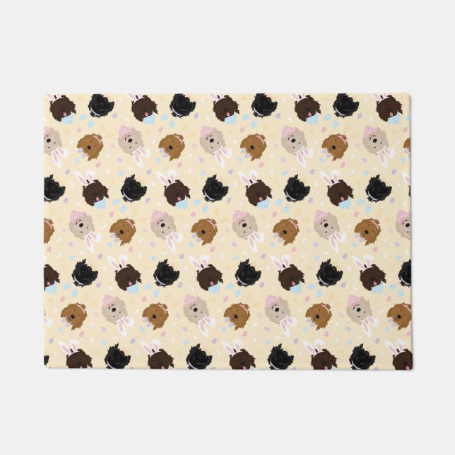 Osterhase Goldendoodle Hunde Fußmatte (Vorderseite)