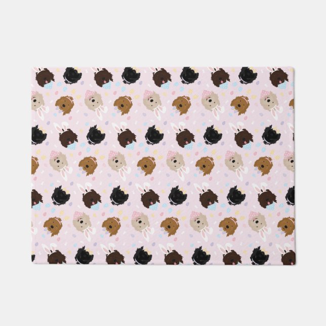 Osterhase Goldendoodle Hunde Fußmatte (Vorderseite)