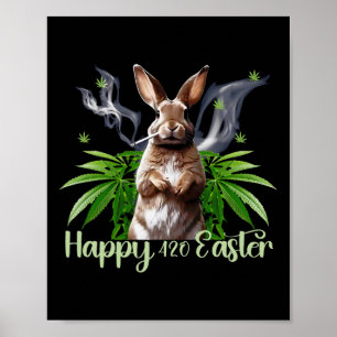 Osterhase Gras Frohe Ostern Humor Poster