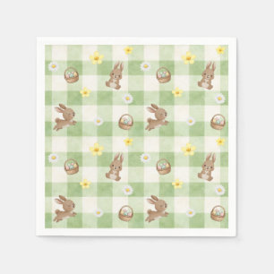 Osterhase Grün Gingham Serviette