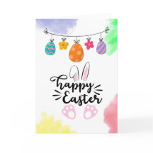 Osterhase Grußkarte – Helle Frühlingsfarben 