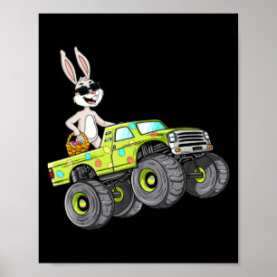 Osterhase-Häschen-Monstertruck für Jungen Poster