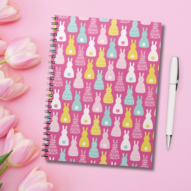 Osterhase Hase Muster Rosa Notizblock (Pink bunny rabbit notebook.  Perfect for girls stationery or Easter gifts.)