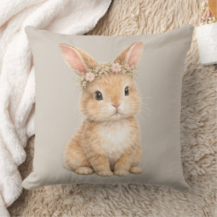 Osterhase Hasen Ei Aquarell im Vintage-Stil Kissen